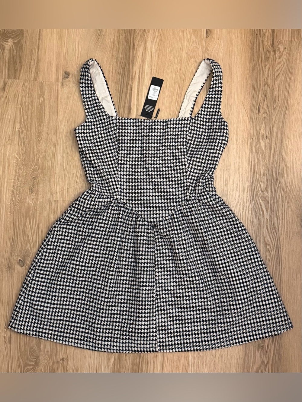 Fashion Nova Classic Black & White Houndstooth Sundress - Sleeveless Fit & Flare